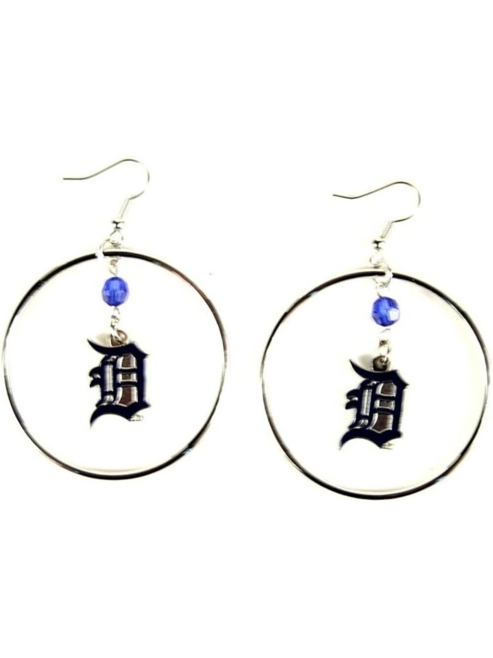 Stylish Women's Crystal Bead Hoop Earrings | MLB Team Spirit Jewelry